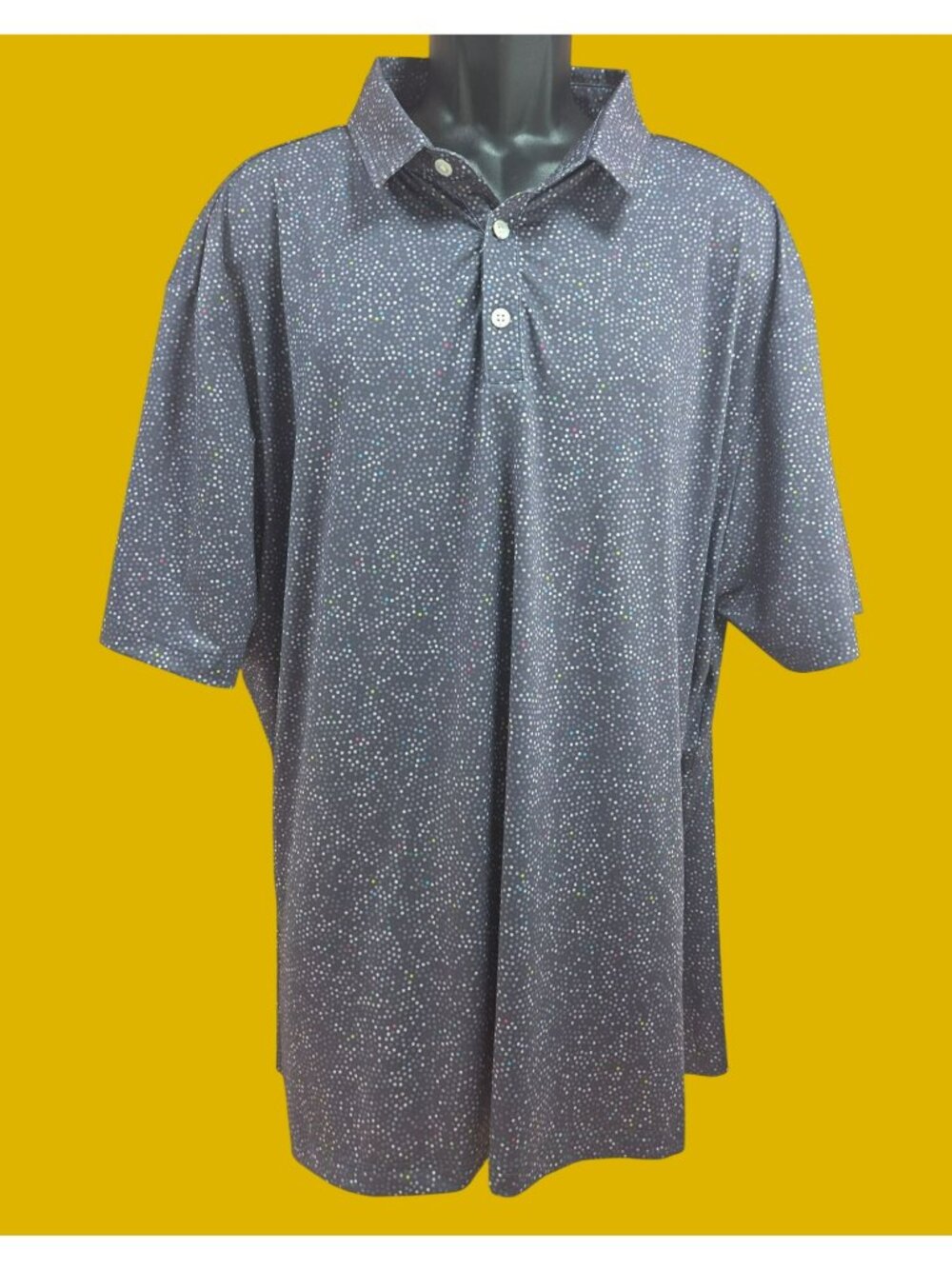 Sunday Swagger Mens Golf Polo 3XL Gray With Multicolor Dots